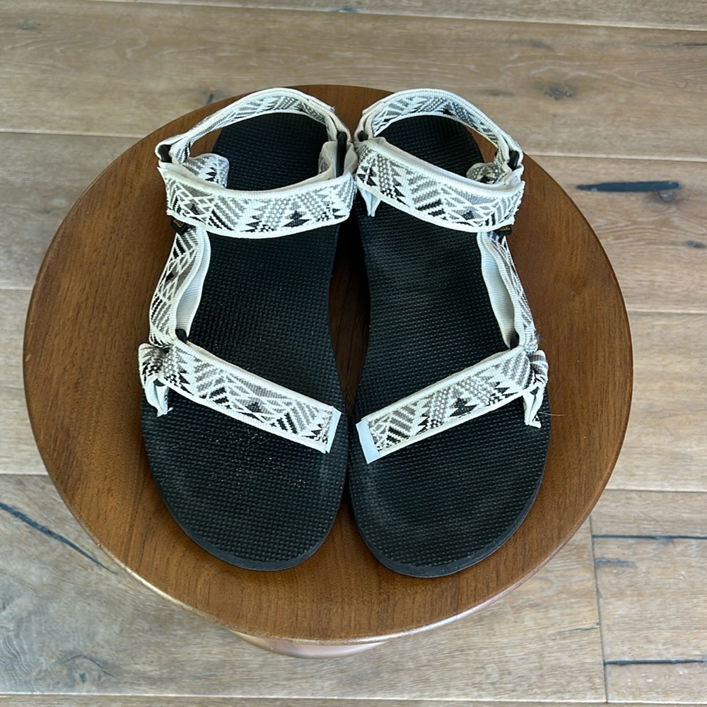 Teva Black and White Sporty Sandals with Adjustable Straps